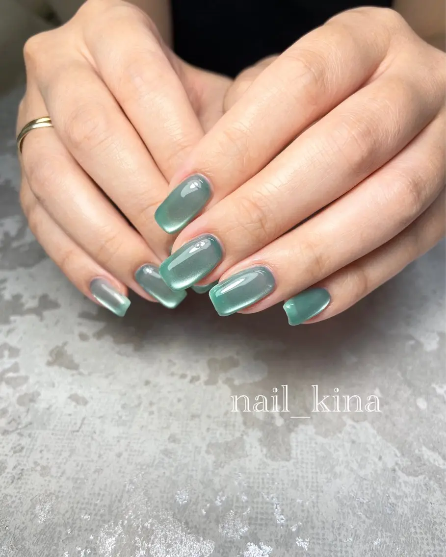ネイル マグネットネイル マグネットワンカラー ワンカラーネイル nail_ kinaのネイルデザイン