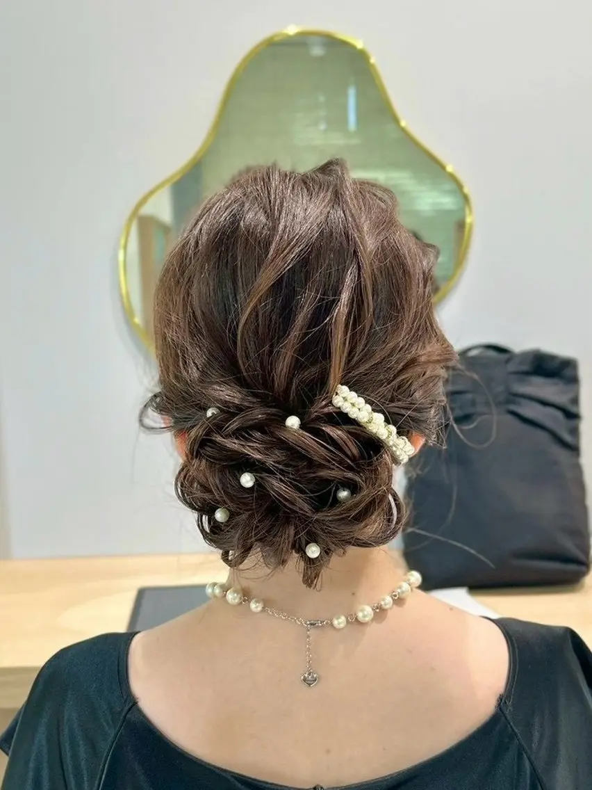 【大事なイベントで可愛さ爆誕したい方へ🫧✨️】パーティー用ヘアアレンジ🎀(⭐️アップスタイル限定)の写真