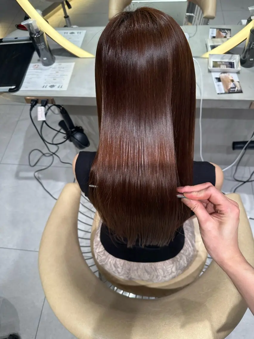 ロング パーマ カット 縮毛矯正 トリートメント 《髪質改善✖️オリー ブ🧸》小嶋拓也のヘアスタイル