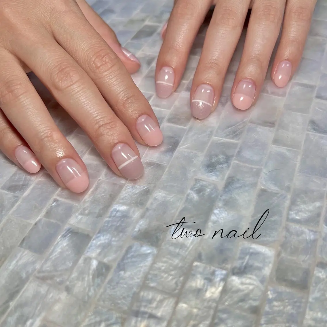 ネイル アートネイル フットネイル ハート ニュアンスネイル オフィスネイル two nailのネイルデザイン