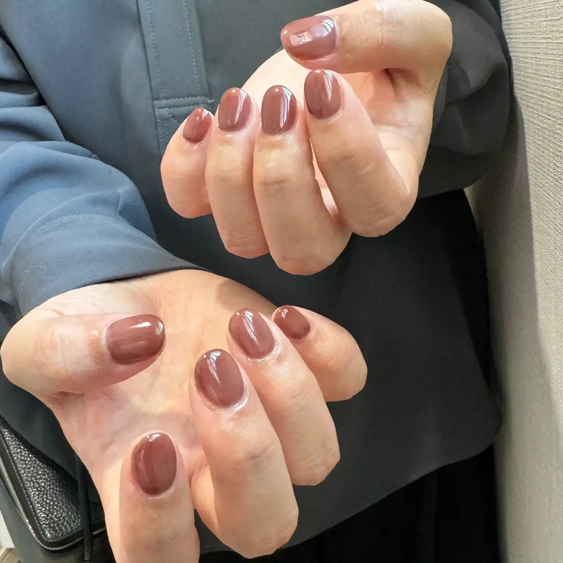 ネイル ブラウン ハンドネイル pointillé .ayaのネイルデザイン