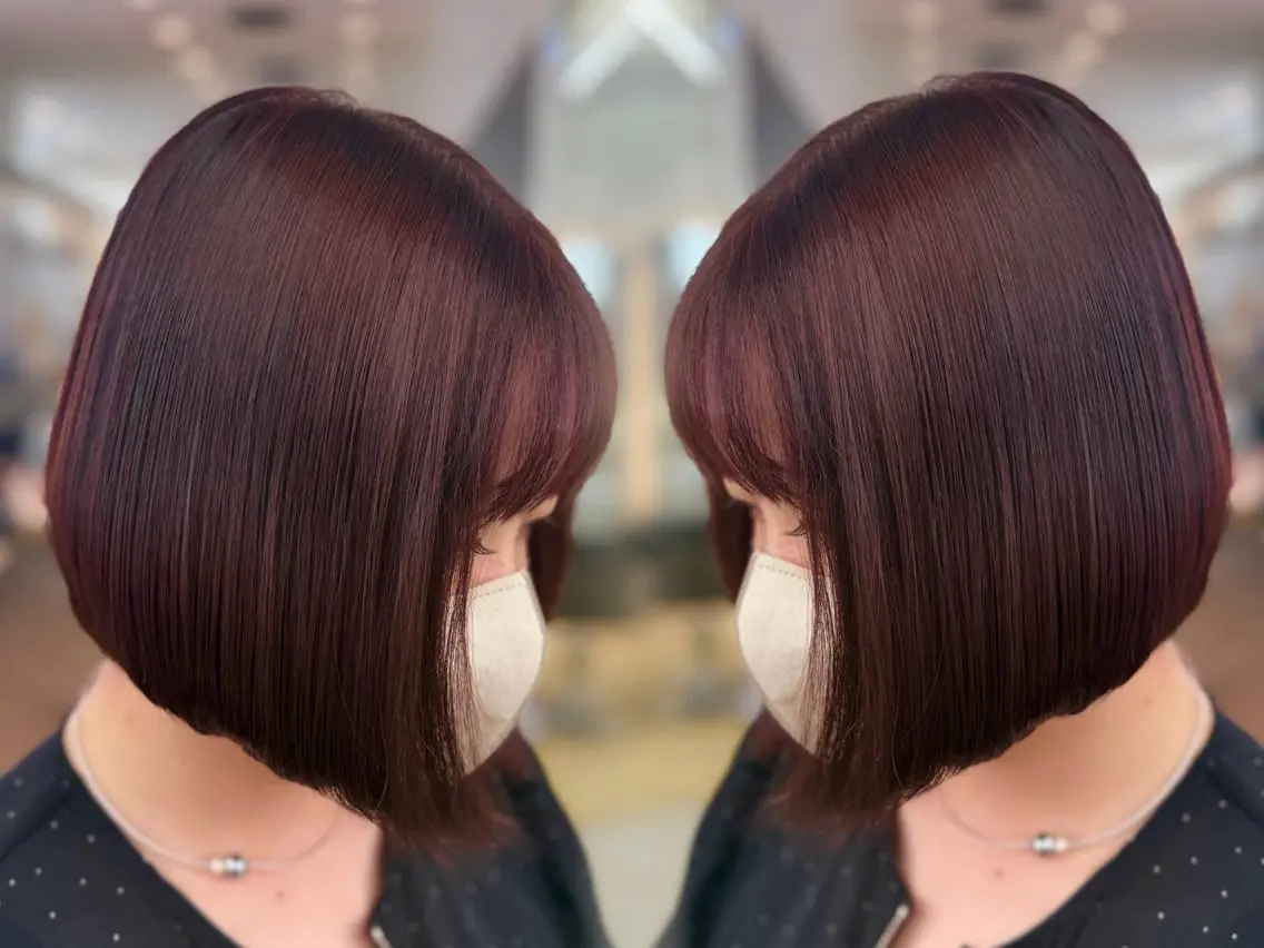ショート カラー レッドカラー ヘアカラー トリートメント ヘッドスパ 艶カラー💗/縮毛矯 正/Momokaのヘアスタイル