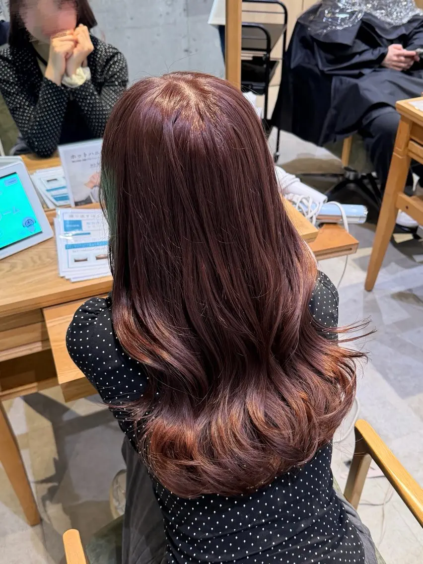 ロング カラー ブリーチ ブラウンカラー 透明感カラー ダブルカラー ブリーチなしカラー ヘアカラー 韓国スタイル /一那のヘアスタイル