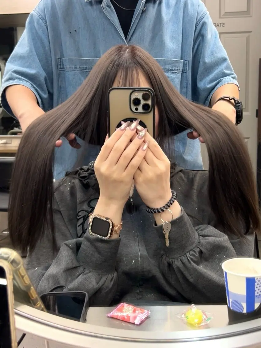ロング カラー カット ヘアカラー トリートメント 透明感カラー/カット Zina池袋 千葉のヘアスタイル