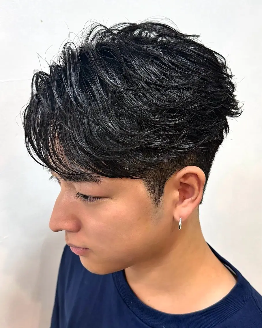 ショート パーマ メンズ ショートヘア 井ノ本 成海 /Wカラーモデル募集のヘアスタイル