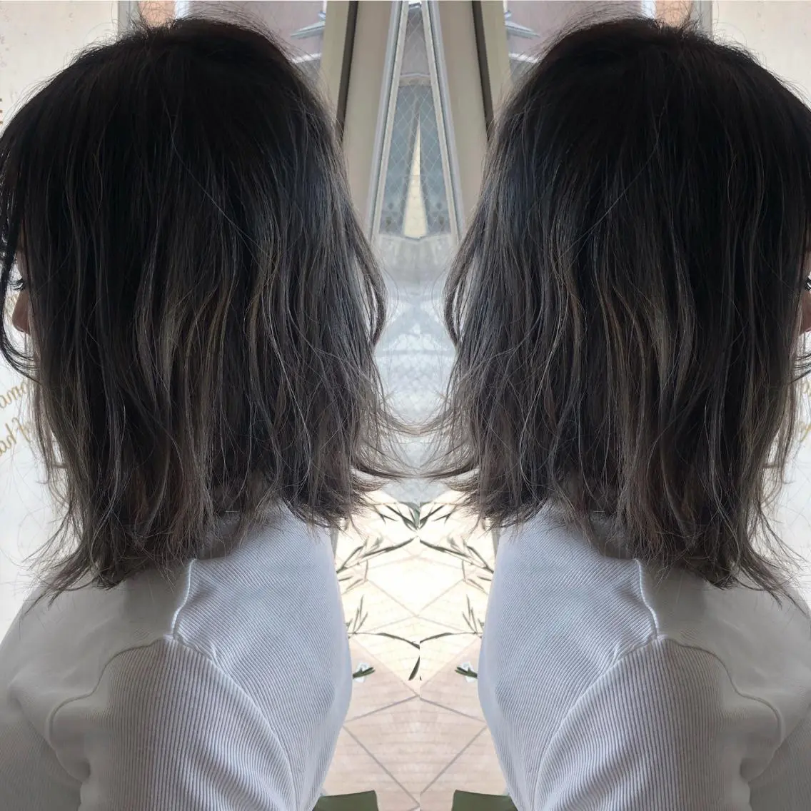 ミディアム カラー アディクシーカラー イルミナカラー くせ毛 髪質改善 縮毛矯正 tuuli トゥーリのヘアスタイル