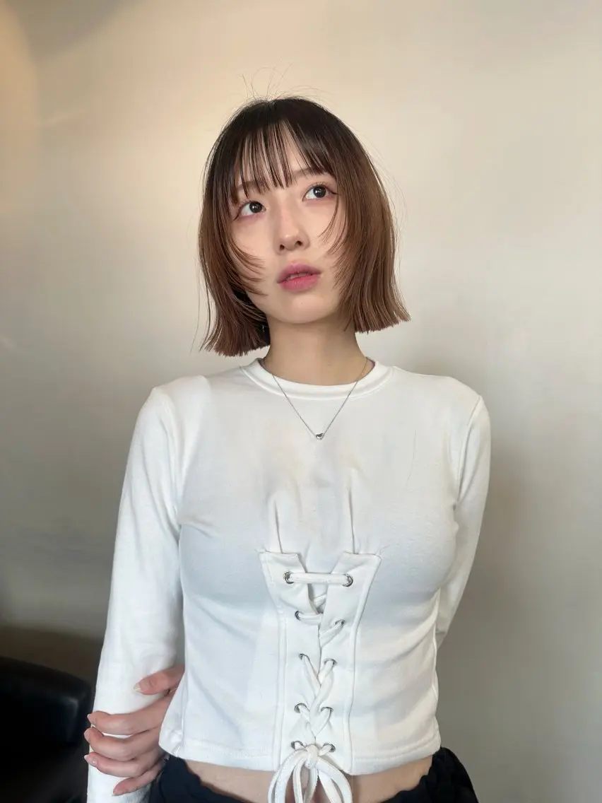 ショート 切りっぱなしボブ ボブ 似合わせカット ハッシュカット🎀 レイヤーカットのヘアスタイル