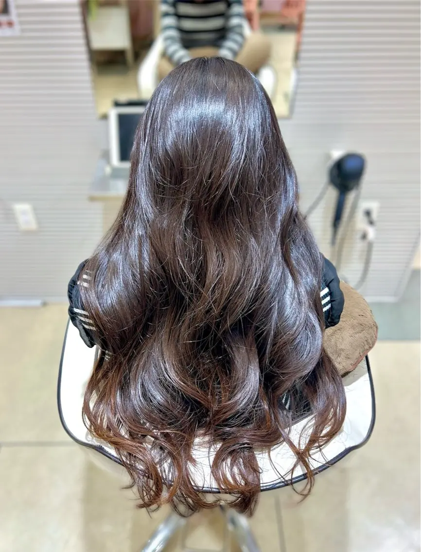 ロング 顔周りカット 韓国風ヘア レイヤーカット 🩷愛咲🩷レイヤー /透明感カラーのヘアスタイル