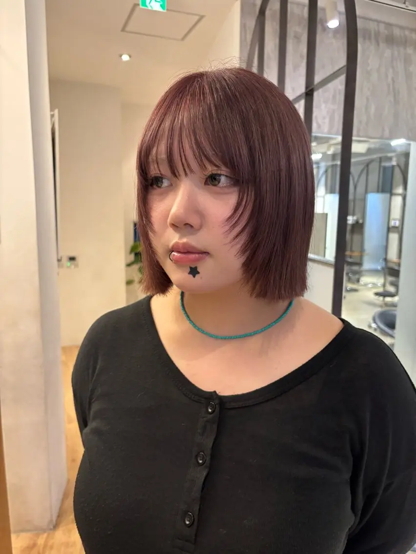 ショート ボブレイヤー ボブ レイヤーカット カット ヘアカラー トリートメント 西田  美侑/ 前髪・顔周りカットのヘアスタイル