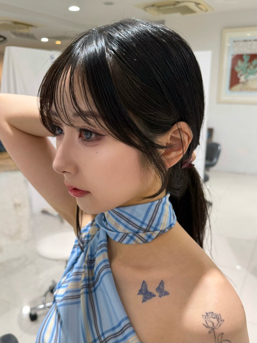 ロング 顔周りカット 中村 日南のヘアスタイル