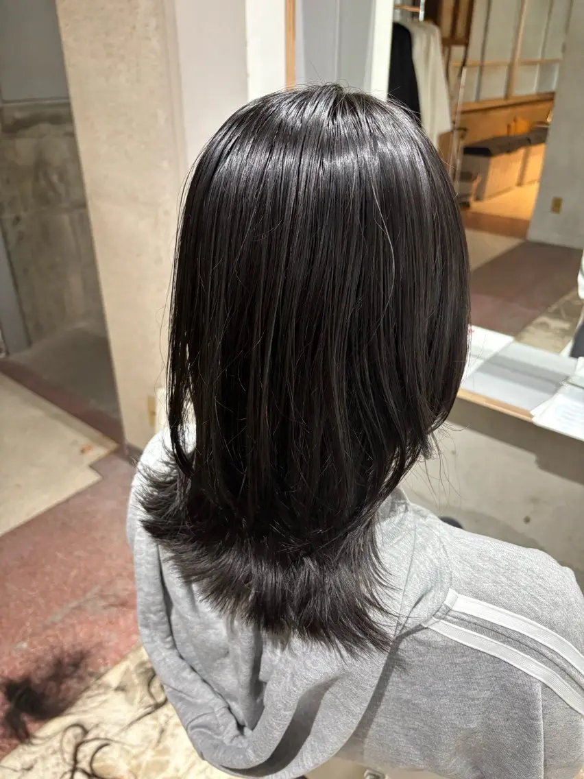 ミディアム ウルフカット カット 玉置七海✨ ／透明感／髪質改善のヘアスタイル