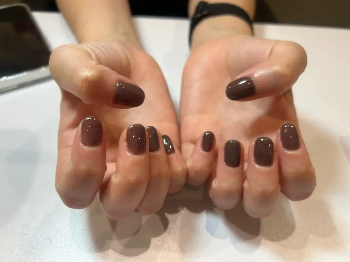 ネイル ワンカラーネイル 阿部 まきほのヘアスタイル