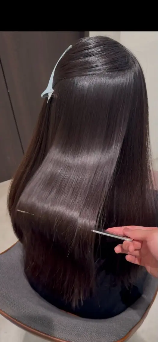 ロング カット 縮毛矯正 トリートメント 髪質改善　縮毛矯正 艶ボブ／銀座／あおのヘアスタイル