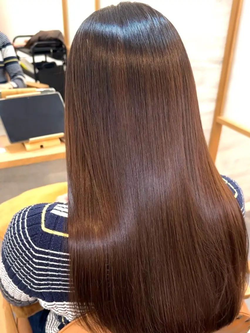 ロング カット 縮毛矯正 美髪形成💎縮毛矯正 顔レイヤー松尾　幸樹のヘアスタイル