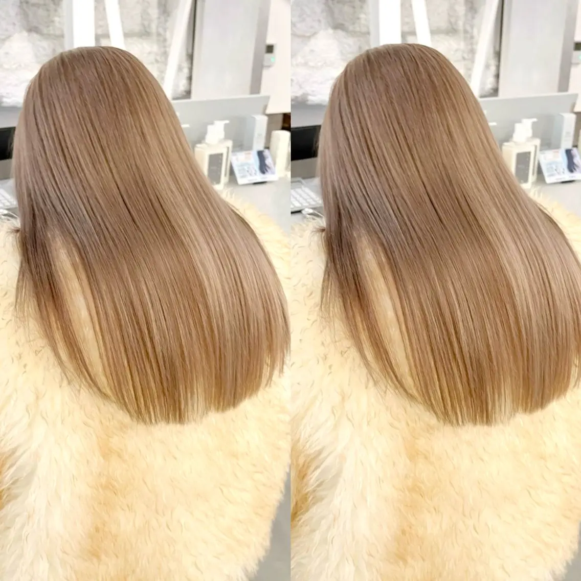 ロング カラー ベージュカラー ミルクティーベージュ ヘアカラー 表参道/ハイライト バレイヤージュのヘアスタイル
