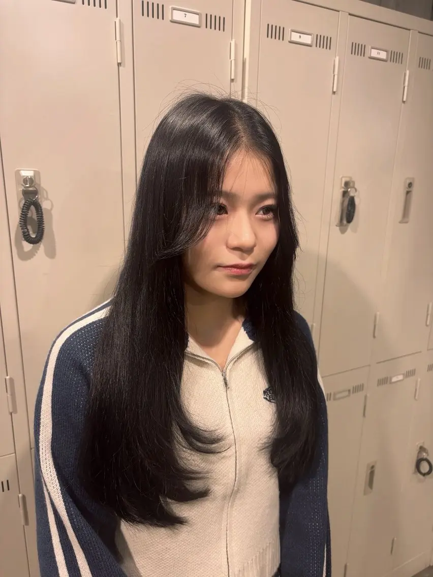 ロング カラー 黒髪 レイヤーカット alicetokyo 🦋宮葉🦋のマツエク・マツパデザイン