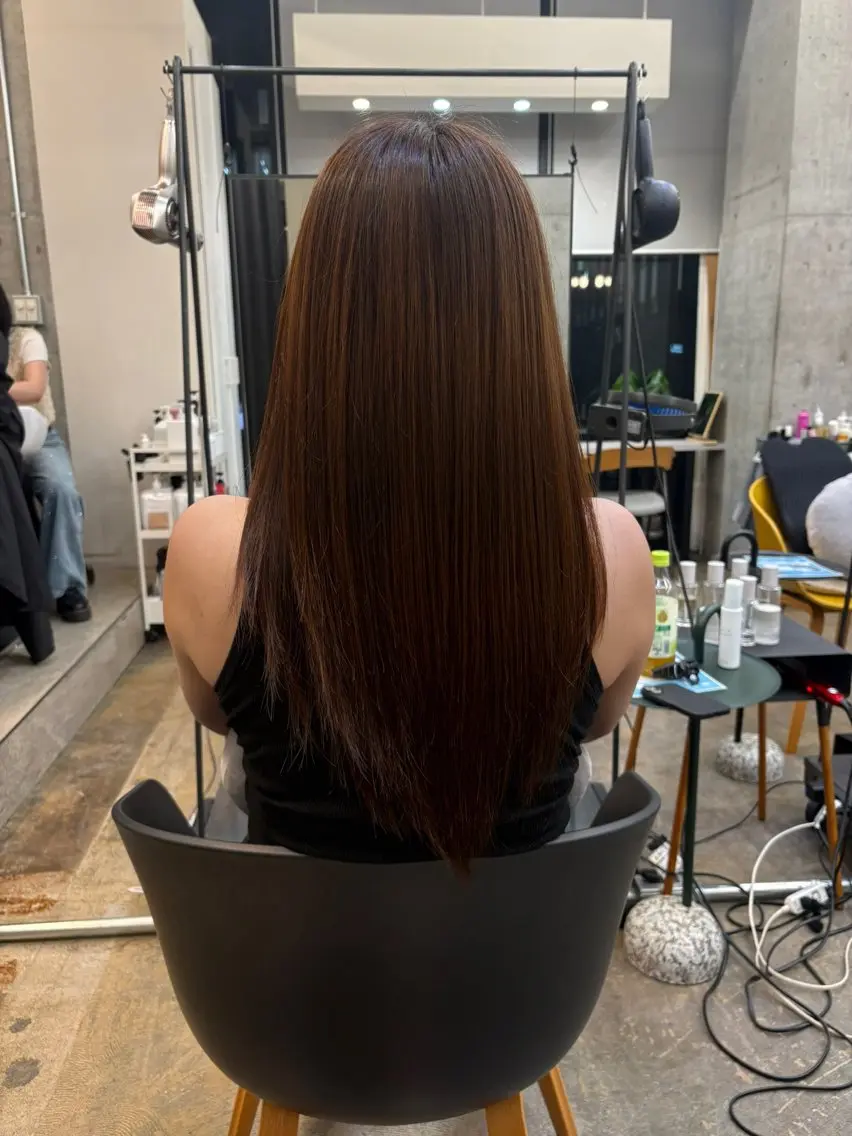 セミロング トリートメント 透明感カラー/赤み消 しカラー/もものヘアスタイル