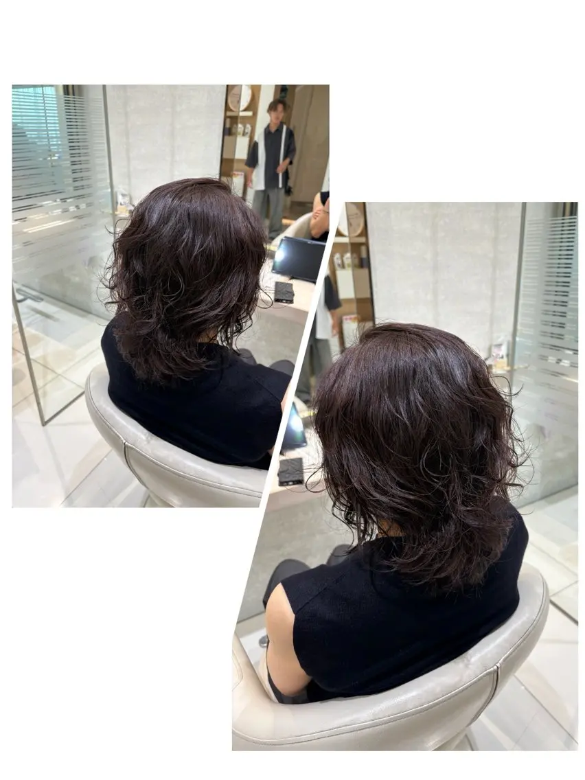 ミディアム 縮毛矯正&髪質改善 西野のヘアスタイル