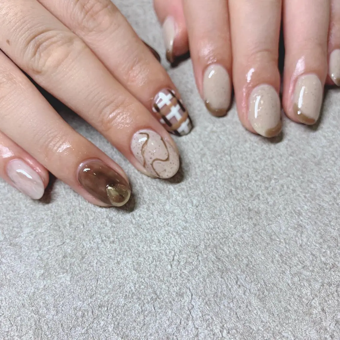 カラー ネイル ハンドネイル Cozy_ ilumのネイルデザイン