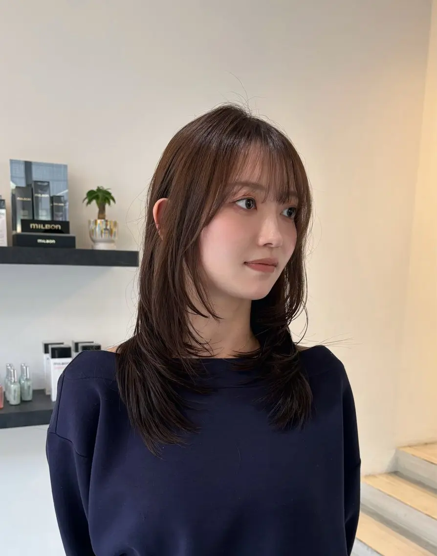 レディースカット＋カラーモデル（3cm以上カットできる方、レイヤーカットのみ)の写真