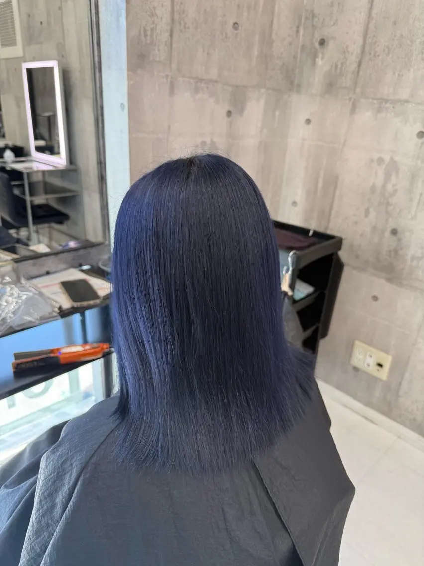 ミディアム カラー メンズ ブルーカラー ブルーラベンダー ラベンダーカラー ヘアカラー トリートメント ☁️かずき☁️青.紫 推し活カラー🌈のヘアスタイル