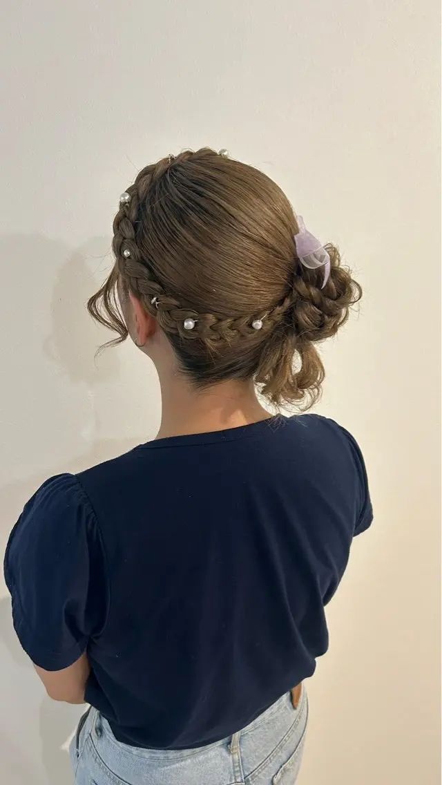ロング ヘアアレンジ カチューシャ ヒナリ/まつ毛パーマ 無料モデル募集中☆彡のマツエク・マツパデザイン