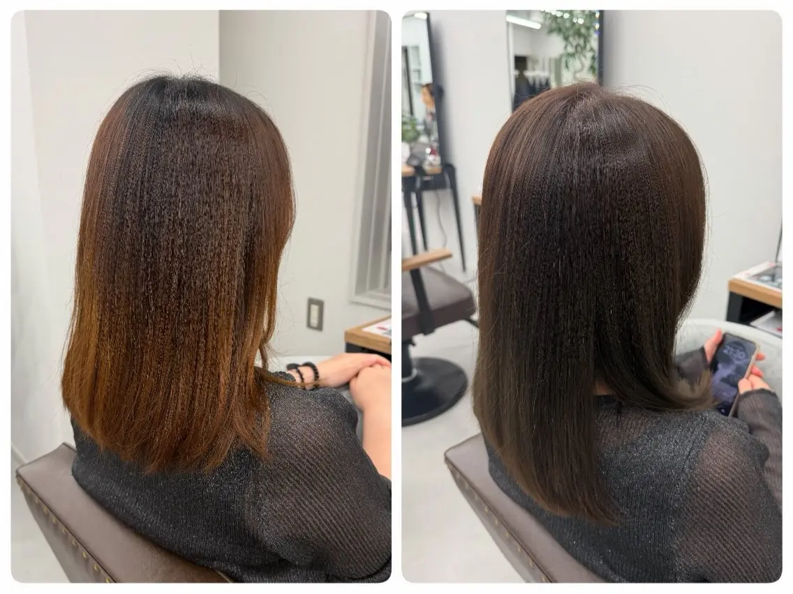 ミディアム ヘアカラー 白鳥 リキのヘアスタイル