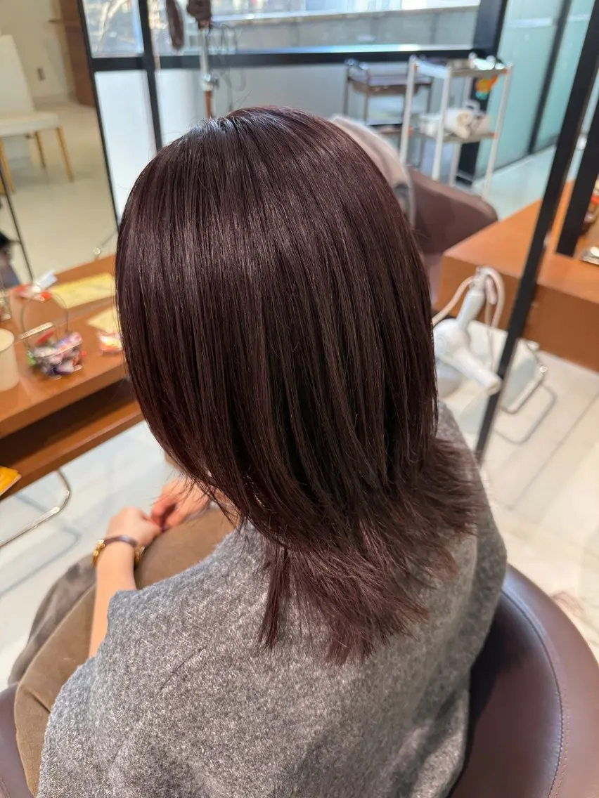 ミディアム カット ヘアカラー トリートメント 💜カラー/縮毛矯正 /NARUKA💜のヘアスタイル