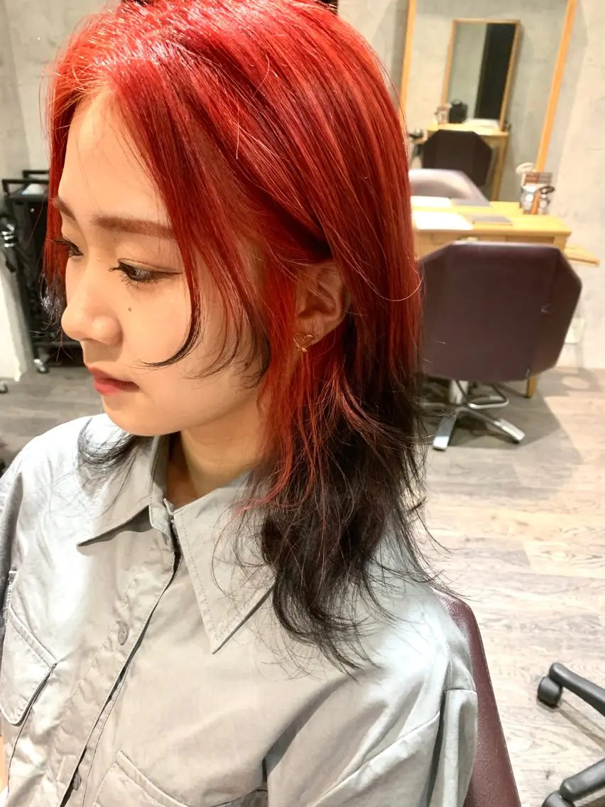 ミディアム カラー グラデーションカラー 韓国風ヘア ヘアカラー トリートメント エクステ KAZUMAのヘアスタイル