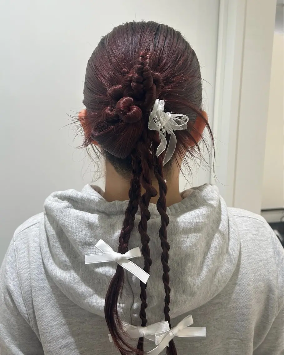 ロング ヘアアレンジ ヘアセット 柴崎 りるのヘアスタイル