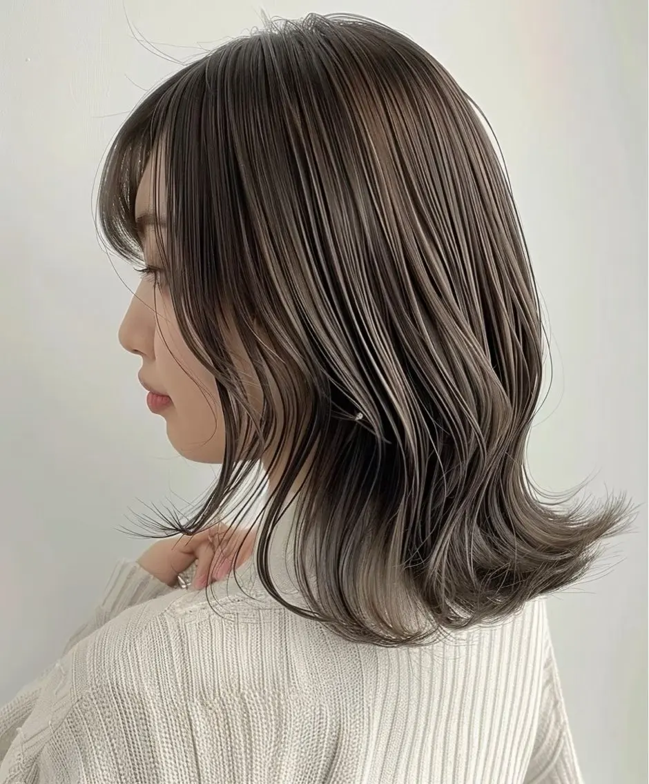 ミディアム 【白髪ぼかし特化】 お悩み改善/深川諒のヘアスタイル