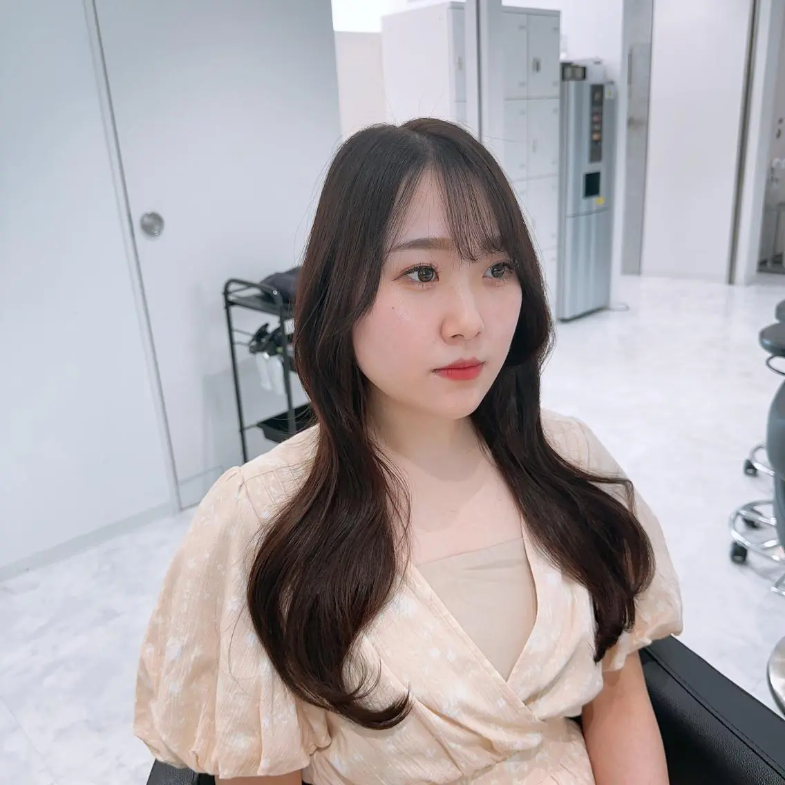 セミロング カラー カット ヘアカラー トリートメント ヘッドスパ ヘアセット ♡上品韓国髪♡ブラ ウン/SAYATOのヘアスタイル