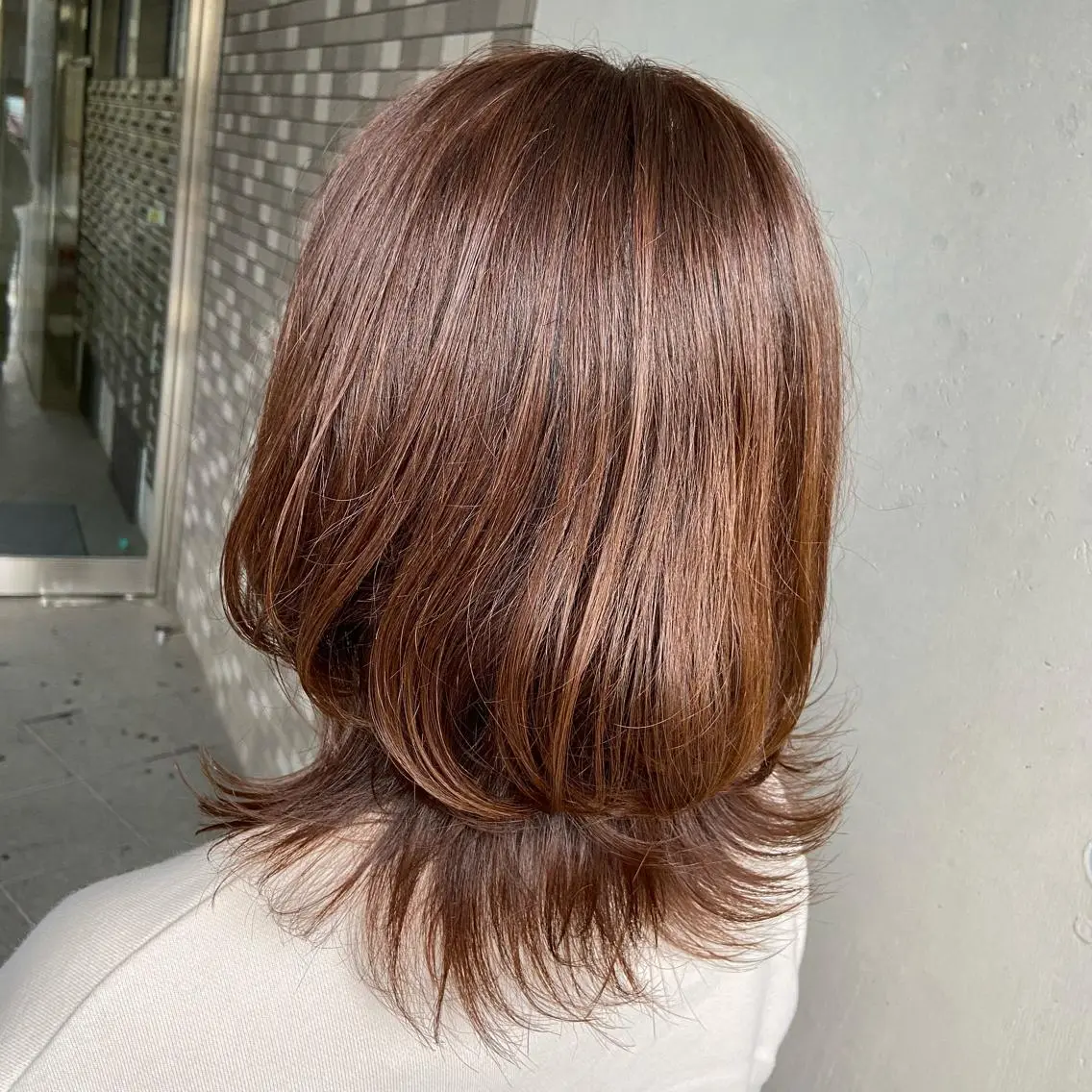 ミディアム カラー アッシュ 透明感カラー バイオレットカラー くびれヘア カット ヘアカラー 💜推しインナー カラー/菊池柊真💜のヘアスタイル