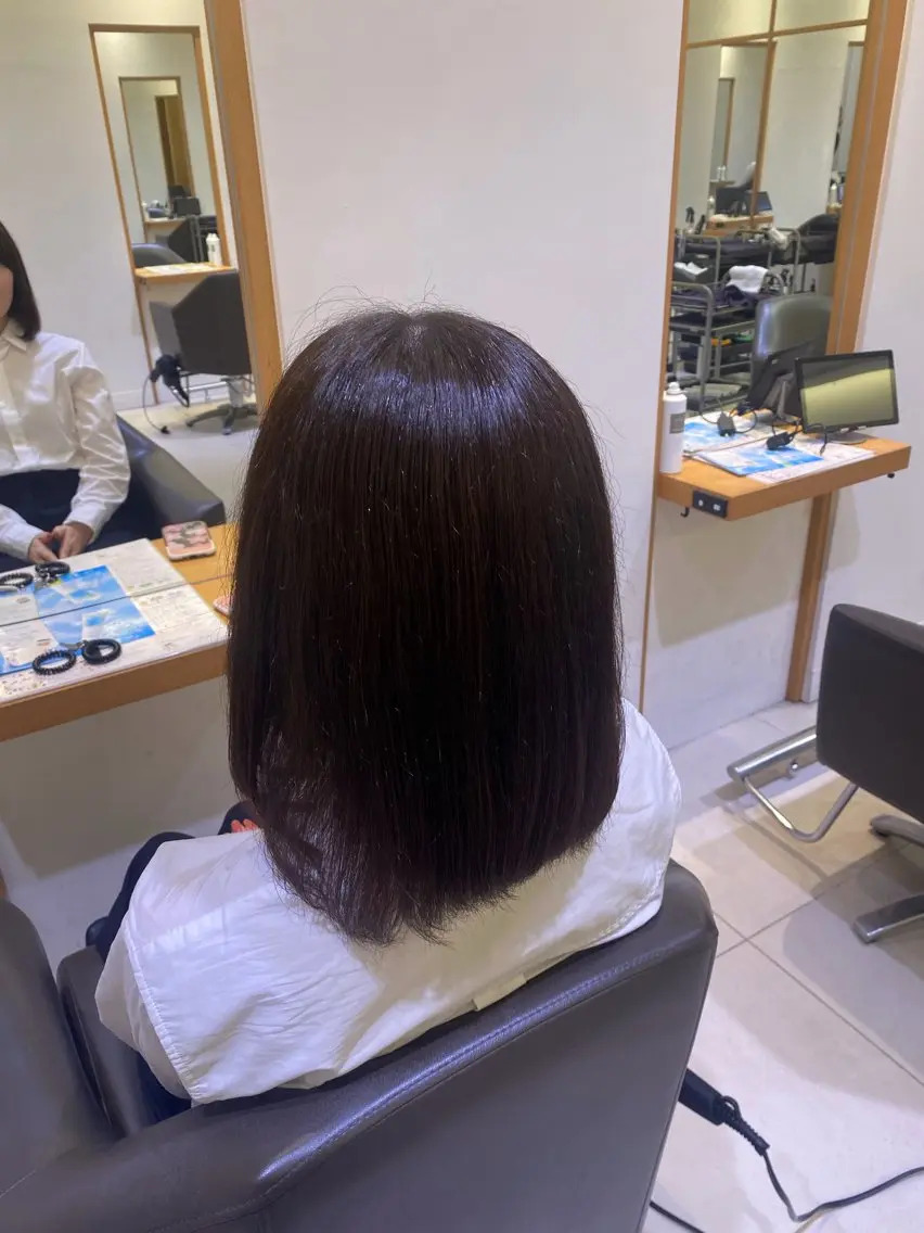 ショート 縮毛矯正 トリートメント 💎ツヤ髪ストレート カラー💎かのんのヘアスタイル