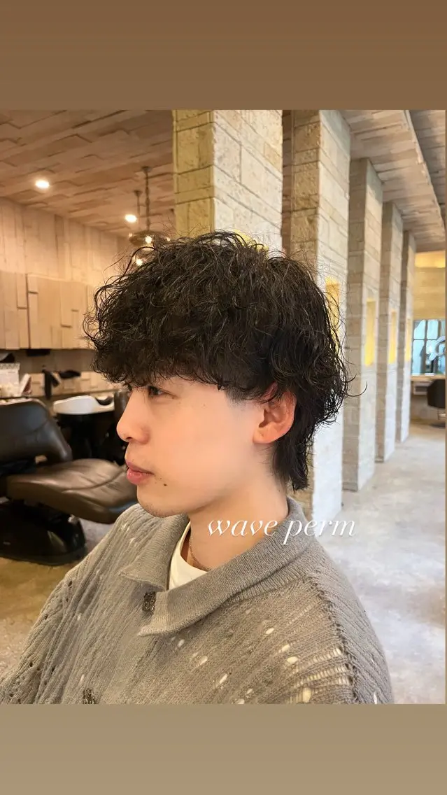 パーマ メンズ メンズパーマ 波巻きパーマ 艶カラー/メンズ パーマ/伊藤愛麻のヘアスタイル