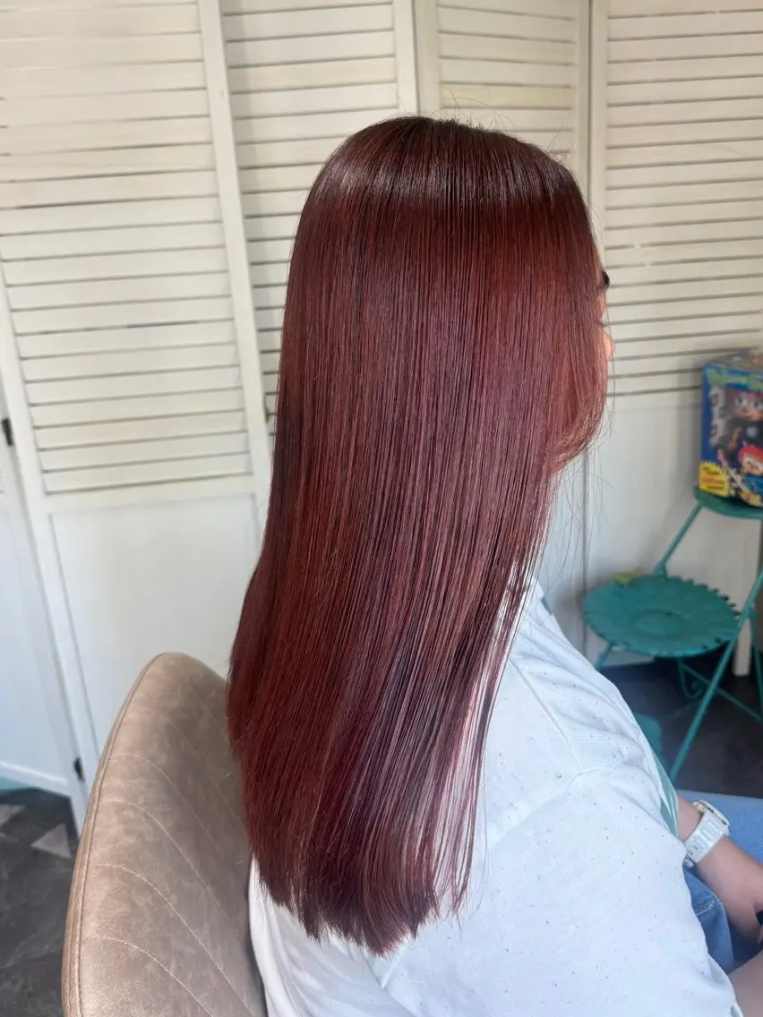 ロング カラー ブリーチ 透明感カラー ダブルカラー ブリーチなしカラー オレンジ ヘアカラー トリートメント 3日空き◎髪質改善 misatoのヘアスタイル