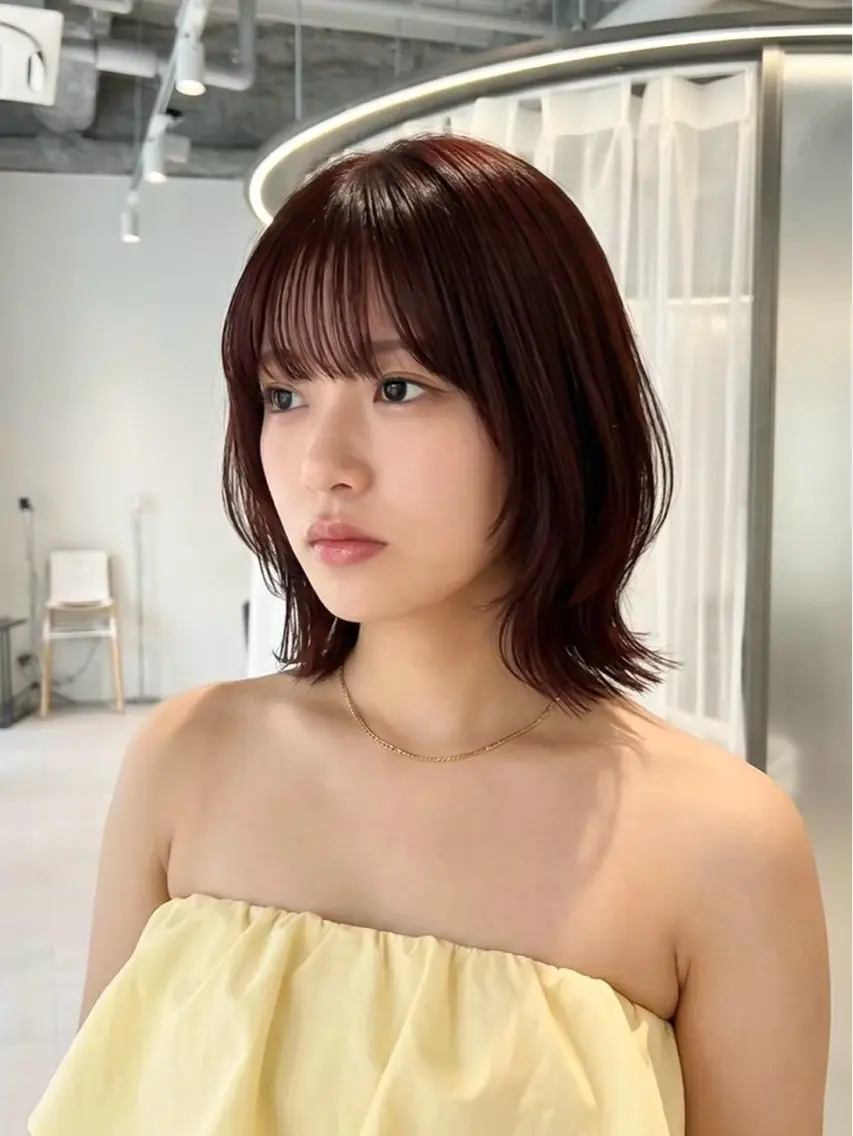 ショート カラー くびれヘア レイヤーカット カット ヘアカラー トリートメント サエ/ レイヤー/パーマのヘアスタイル