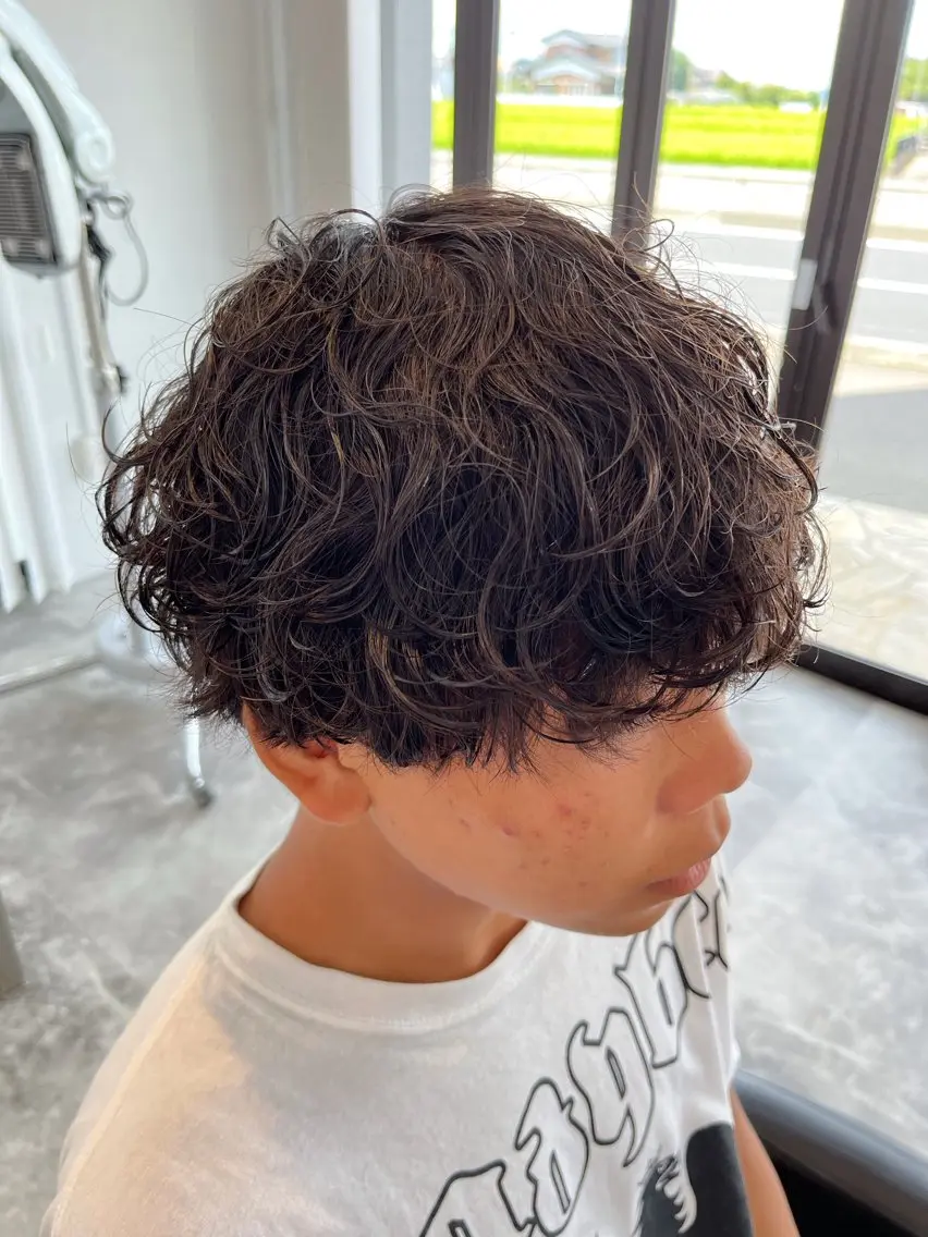 【メンズ】カット＋パーマ＋カラー¥185900(水戸/メンズカット/波巻きパーマ/メンズカラー/マッシュ)の写真