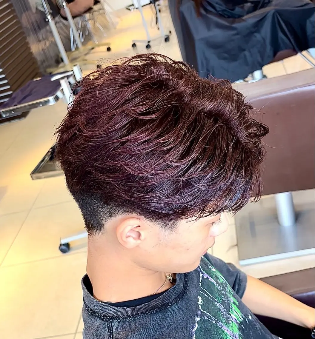 ショート カラー メンズ カット ヘアカラー パーマ 静岡/草薙パーマ メンズバレイヤージュのヘアスタイル