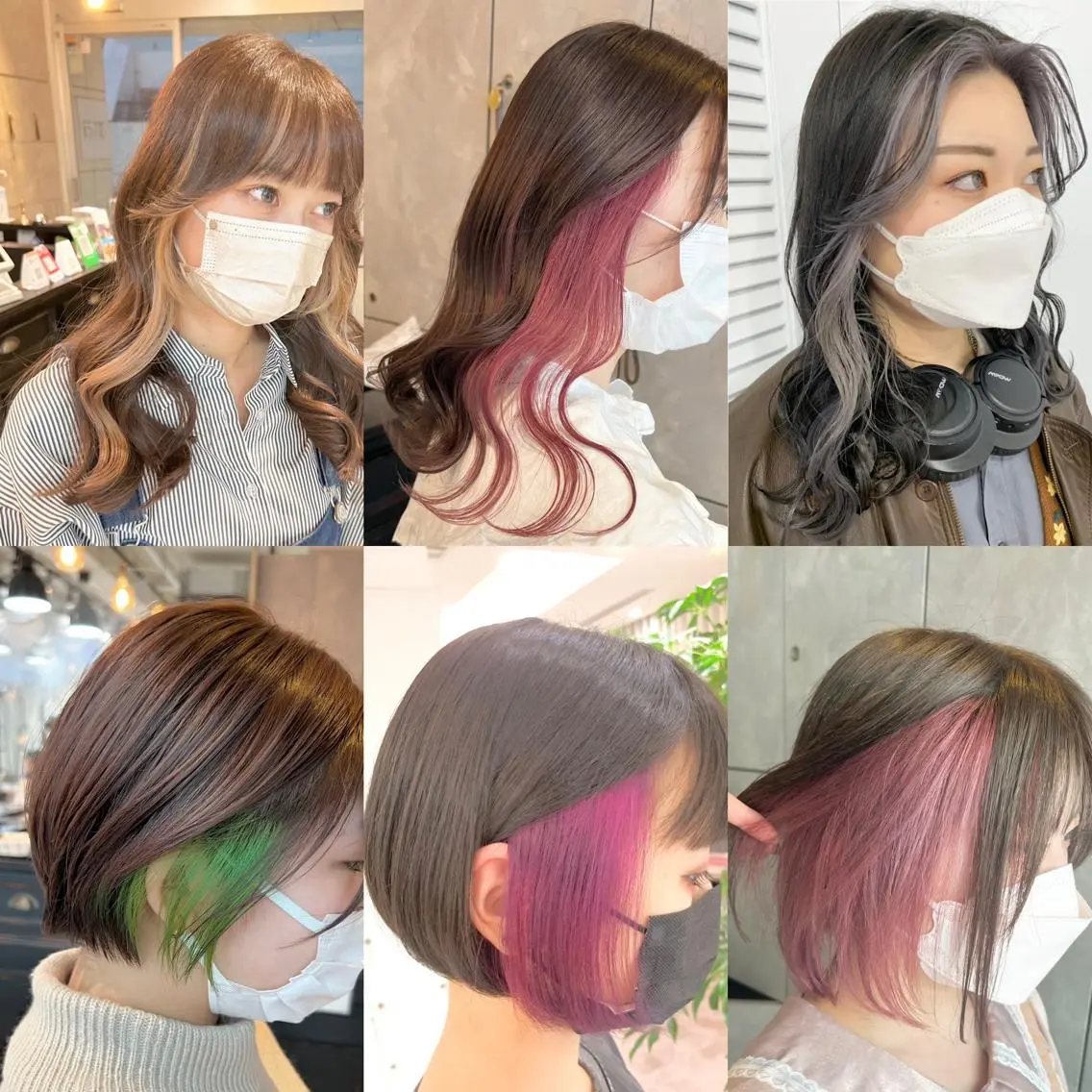 ✨ブリーチ１回目無料✨メンテカット✂︎➕インナーカラー➕保湿トリートメント➕コテ巻き💚#韓国風#くびれヘア#ハイトーンの写真