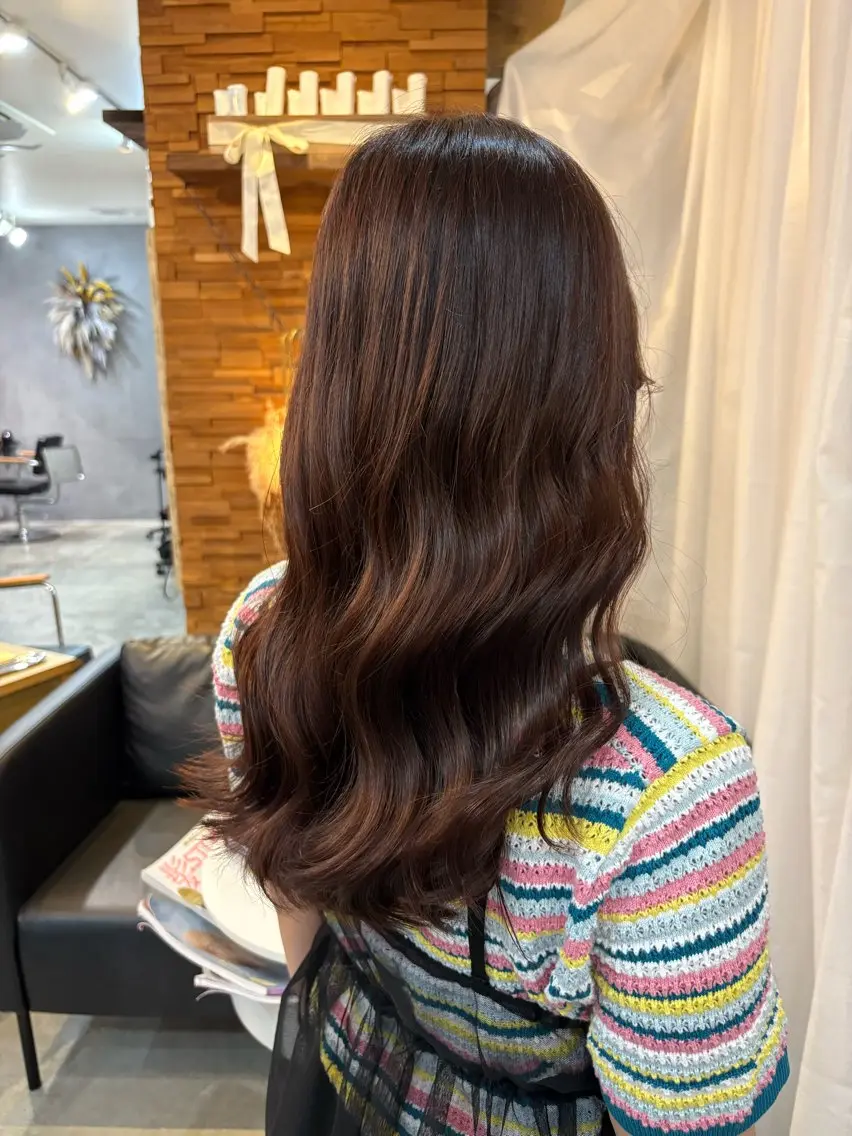 ロング カラー ラベンダーカラー 韓国風ヘア 顔周りカット ピンク カラー🩰りりのヘアスタイル