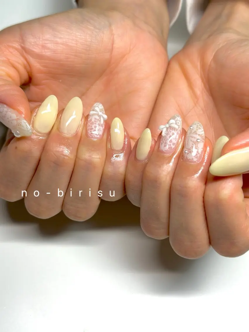 セミロング ハンドネイル no-birisu nailのネイルデザイン