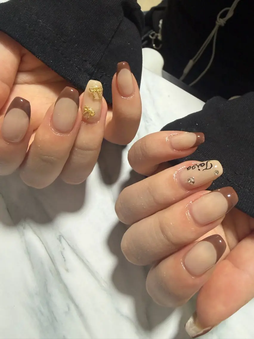 ネイル フレンチネイル リボン nail... rrのネイルデザイン