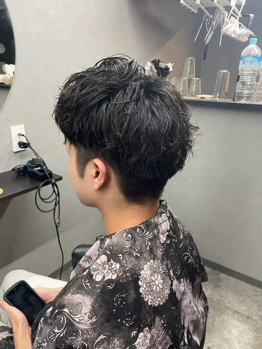 パーマ メンズ カット パーマ ヘアセット 🌹ミラクル美容師 🌹ブリーチくっぽのヘアスタイル
