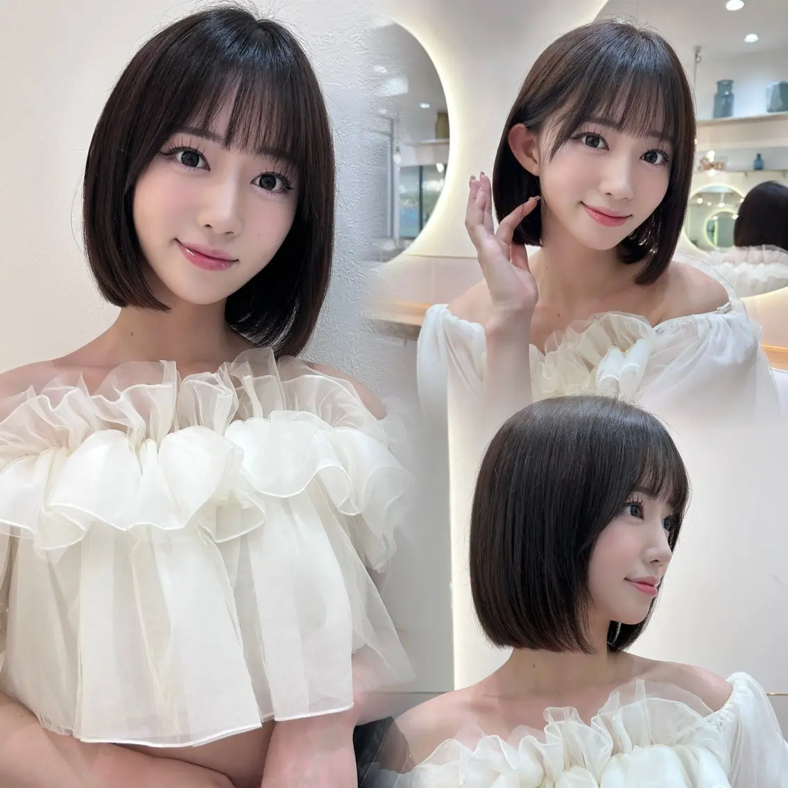 ︎🌟初めての方はこちら︎🌟小顔カット+カラー+超音波トリートメント【新宿/韓国】の写真