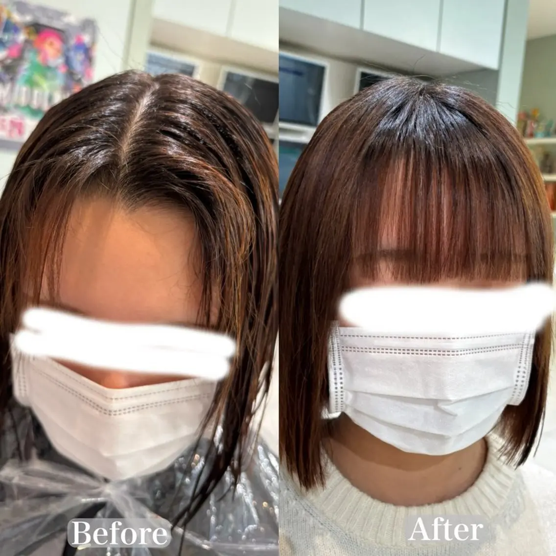 パーマ 縮毛矯正 ボブ・レイヤーカット 吉敷航一のヘアスタイル