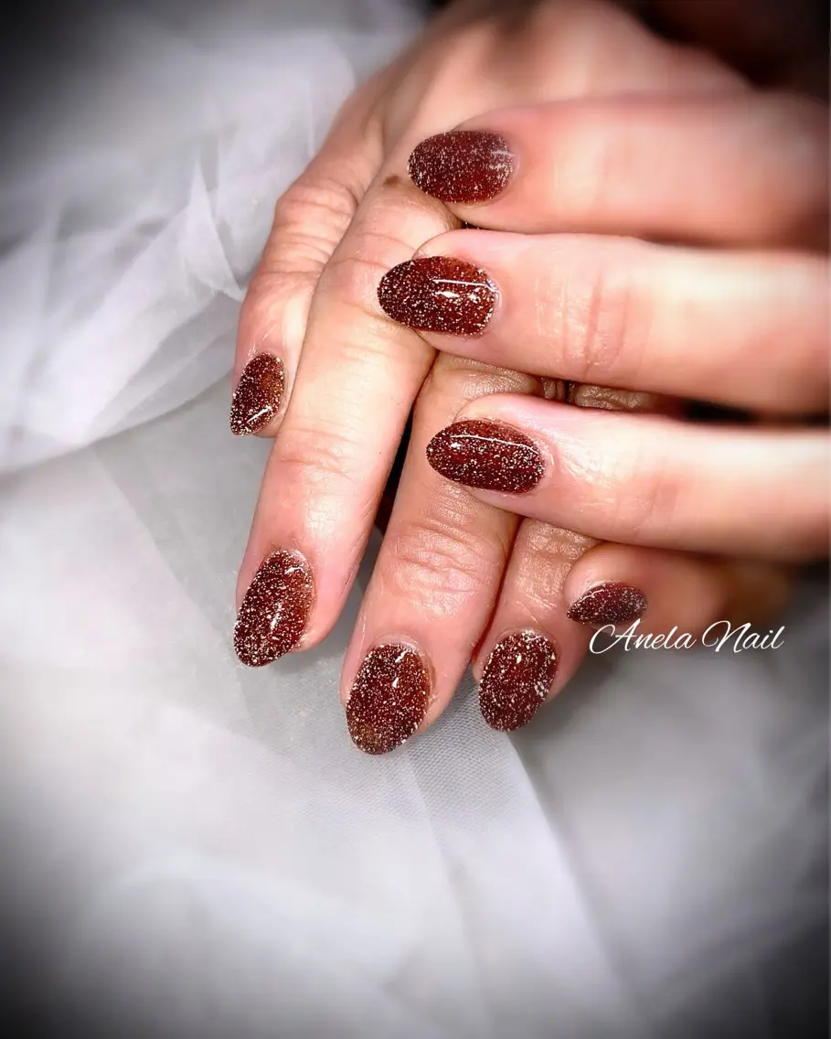 ネイル ラメ(グリッター) ワンカラーネイル ハンドネイル Anela Nailのネイルデザイン