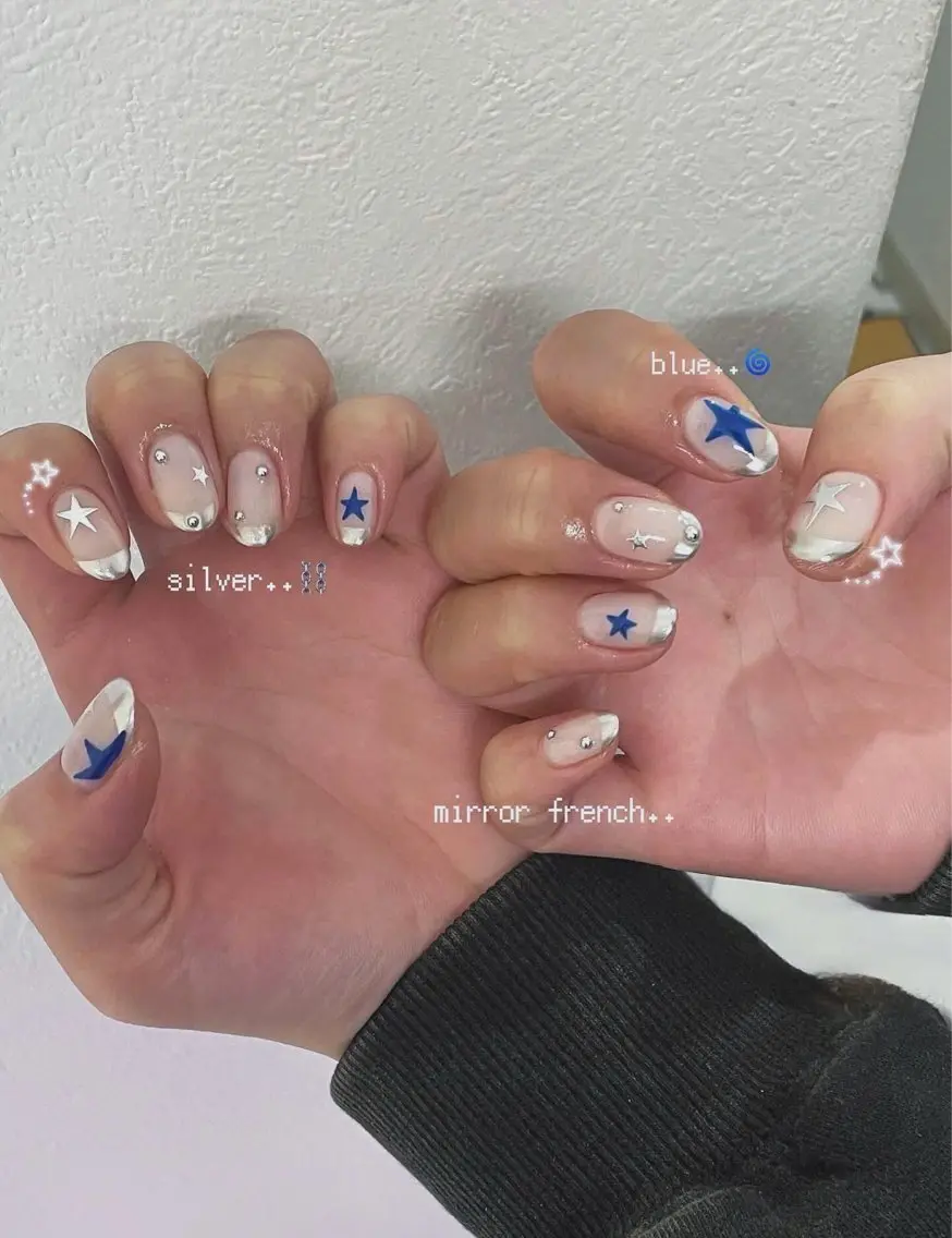 メンズ ネイル ハンドネイル MINAMI໒꒱ Y2K、韓国ガーリーのネイルデザイン