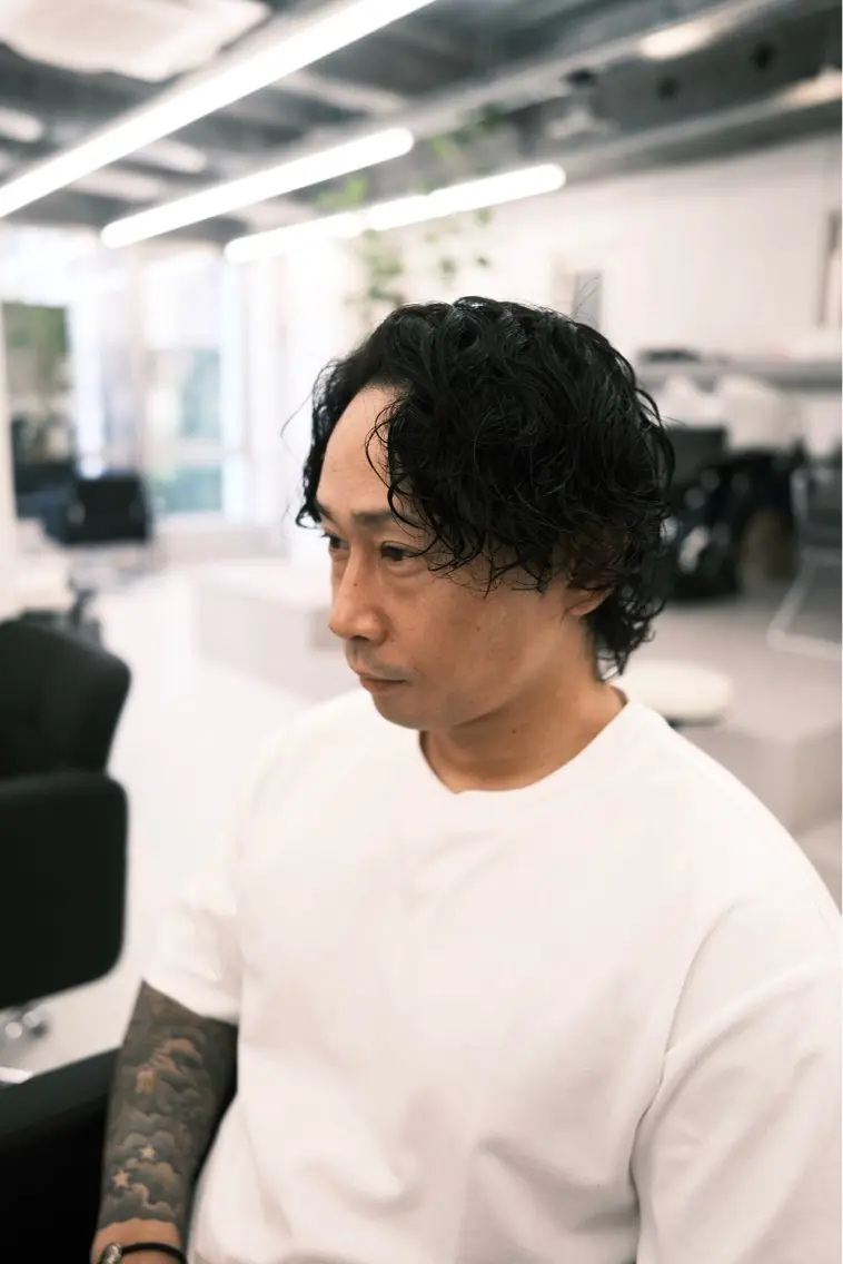 ミディアム パーマ メンズ メンズショート /梶本秀亮のヘアスタイル