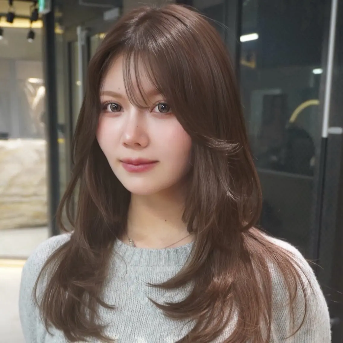 ミディアム カラー ベージュカラー ブリーチ ダブルカラー 韓国風ヘア カット ヘアカラー トリートメント 🎀𝑆𝐴𝑅𝐴 /レイヤーカット🎀のヘアスタイル